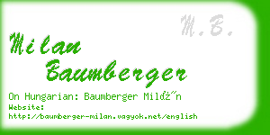 milan baumberger business card